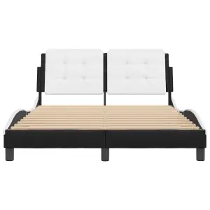 Berkfield Bed Frame without Mattress Black and White 120x200 cm Faux Leather