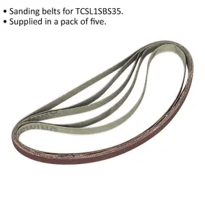 High-Quality 8mm x 456mm Sanding Belts - 5 Pack of 120 Grit Aluminium Oxide