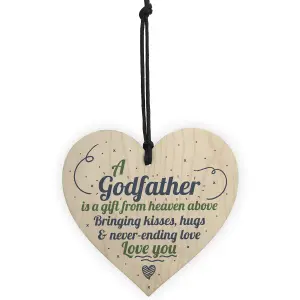 Red Ocean Godmother Gift Godfather Gift Thank You Sign Wooden Heart Christening Godparent Gifts