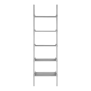 Ira 5-Tier Ladder Shelf Bookcase Unit Grey