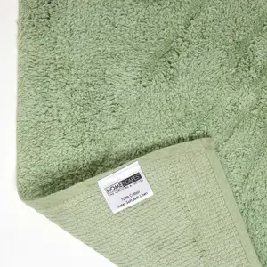 Homescapes Cotton Tufted Rug Union Jack Plain Embossed Mat Sage Green,50 x 80 cm