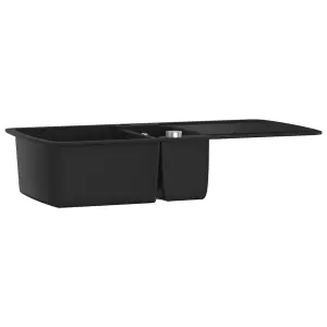 Berkfield Granite Kitchen Sink Double Basin Black