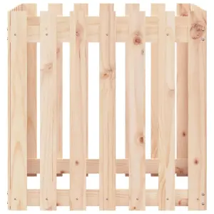 Berkfield Garden Planter with Fence Design 70x70x70 cm Solid Wood Pine