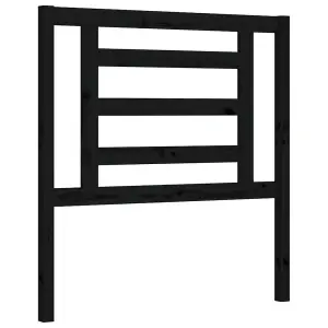 Berkfield Bed Frame with Headboard Black 100x200 cm Solid Wood