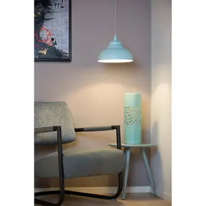 Lucide Isla Modern Pendant Light 29cm - 1xE14 - Pastel Blue