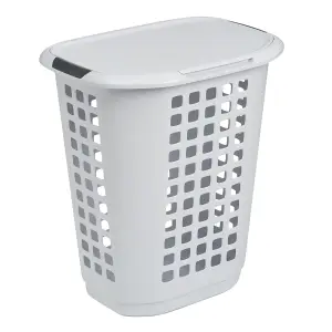 Ezy Storage Encore Matt White Plastic Large Laundry hamper, 63L