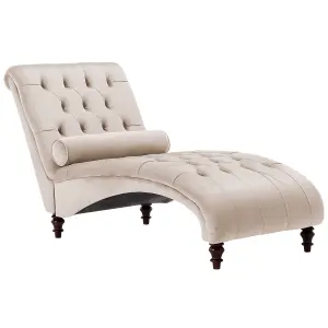 Velvet Chaise Lounge Beige MURET