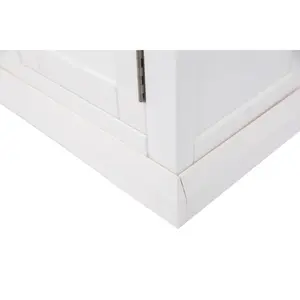 Cosenza Off White 2 Door TV Cabinet Chrome Knob