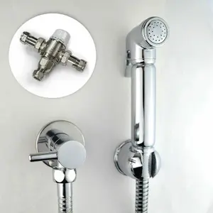 Nes Home Modern Bathroom Chrome Douche Bidet Spray + Thermostatic Mixing Valve 15mm