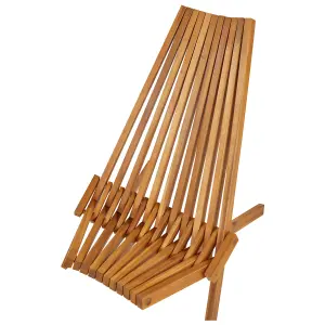 Set of 2 Garden Chairs BELLANO Acacia Wood Light Wood