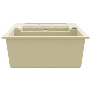 Berkfield Granite Kitchen Sink Double Basins Beige