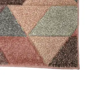 Portland Multicolour Geometric Small Rug, (L)150cm x (W)80cm