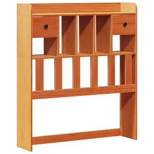 Berkfield Bookcase Bed without Mattress Wax Brown 75x190 cm Small Single Solid Wood Pine