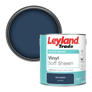 Leyland Trade Vinyl Soft Sheen Walls & Ceilings Emulsion Paint Sea Captain (PPG1164-7) - 2.5L