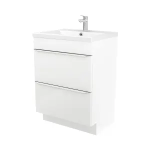 GoodHome Imandra Gloss White Freestanding Bathroom Cabinet (H) 820mm (W) 600mm