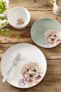 Next 12 Piece Sage Green Charlie The Cockapoo Dinner Set - Sage Green