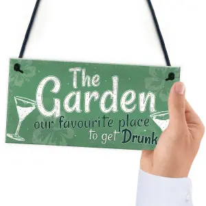 Red Ocean Funny The Garden Sign Hanging Plaque Shed SummerHouse Novelty Friendship Gift Decor