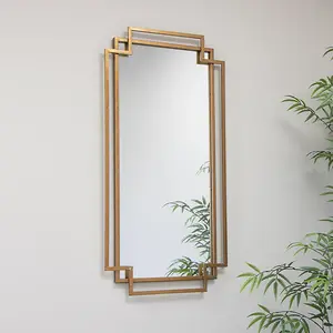 Melody Maison Copper Foiled Wall Mirror 94cm x 48cm