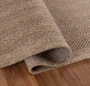 Modern Herringbone Design Outdoor-Indoor Rugs Jute 50x80 cm