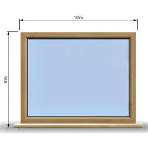 1095mm (W) x 895mm (H) Wooden Stormproof Window - 1 Window (NON Opening) - Toughened Safety Glass