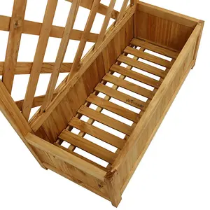 Woodside Aldburgh Wooden Garden Planter with Trellis