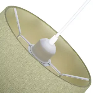 Classic 10 Inch Olive Green Linen Fabric Drum Table/Pendant Lamp Shade 60w Max