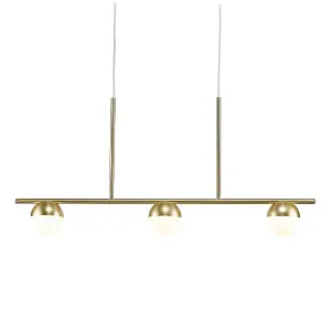 Nordlux Contina 3-Spot Indoor Dining Kitchen Pendant Ceiling Light in Brass (Diam) 10cm