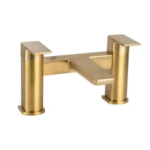 Luxury Curve Modern Brushed Brass Bath Filler Mixer Tap