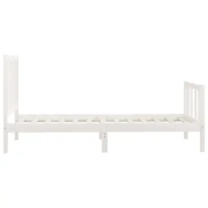 Berkfield Bed Frame White Solid Wood 100x200 cm