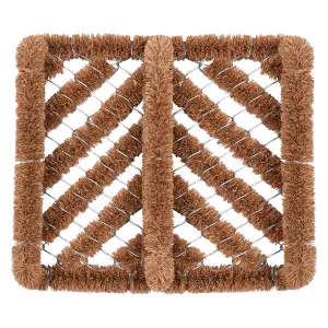 Nicola Spring Natural Coir Scraper Door Mat - 35cm x 30cm