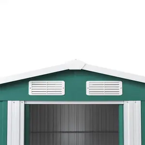 Ajnag 8ft. W x 8ft. D Metal Tool Shed Dark Green