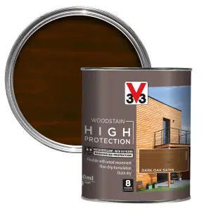 V33 High protection Dark oak Mid sheen Wood stain, 750ml