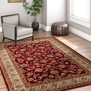 Red Traditional Floral Rug - Virginia