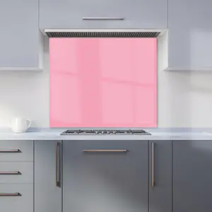 Baby Pink Premium Glass Kitchen Splashback W600mm x H650mm