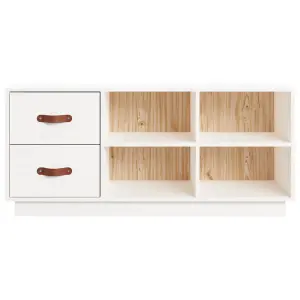 Shoe Bench White 100x34x45 cm Solid Wood Pine