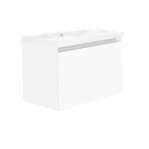 Cove 800mm White Gloss Wall Hung Basin Unit complete with Basin