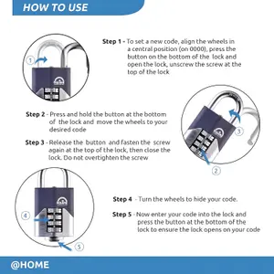 Squire Blue Boron steel Combination Padlock (H)94mm (W)46mm