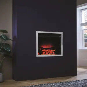 2kW Black Chrome effect Electric Fire (H)610mm (W)725mm (D)155mm