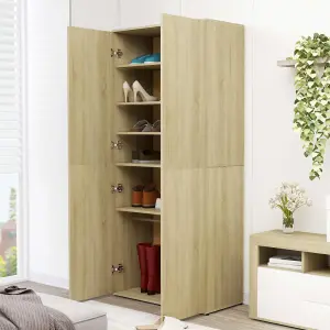 Shoe Cabinet Sonoma Oak 80x39x178 cm Engineered Wood