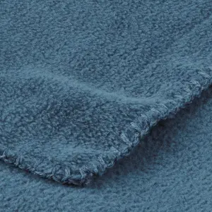 Blue Plain Fleece Throw