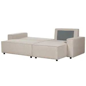 Sofa Bed ABACKA Beige Corduroy Left Hand