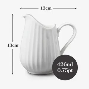 WM Bartleet & Sons Porcelain Traditional Fluted Jug, 426ml