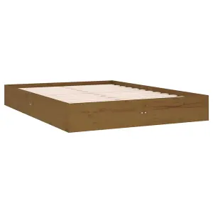 Berkfield Bed Frame Honey Brown Solid Wood 120x190 cm Small Double