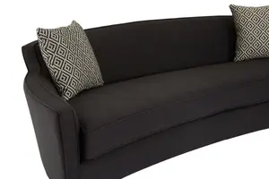 Rania Black Dimity Fabric 3 Seat Sofa