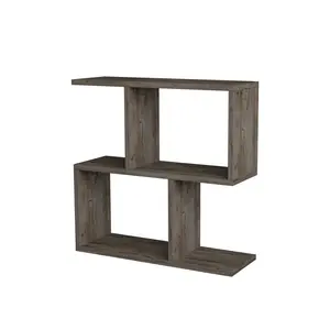 Barbara Side Table Modern 2-Tier Design with Storage Compartments Dark Coffee