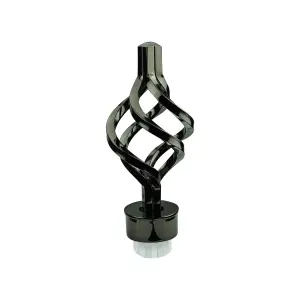 GoodHome Kimlos Black Nickel effect Metal Sage Curtain pole finial (Dia)28mm