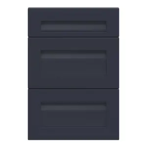 GoodHome Garcinia Matt navy blue 3 drawer front, Pack of 1 (H)715mm (W)497mm (T)20mm