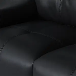 Kensington Faux Leather 2 Seater Sofa In Black