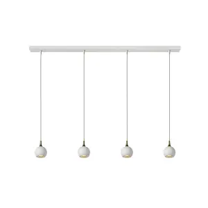 Lucide Favori Modern Bar Pendant Light - 4xGU10 - White