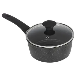 URBNCHEF 24cm Diameter 3 Pcs Casserole Pot Saucepan Frying Pans Forged Carbon Induction Cookware Set